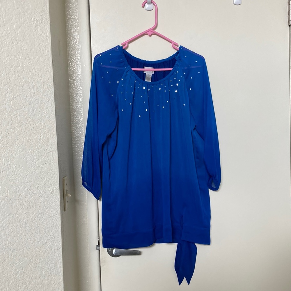 Blue top with sequins
